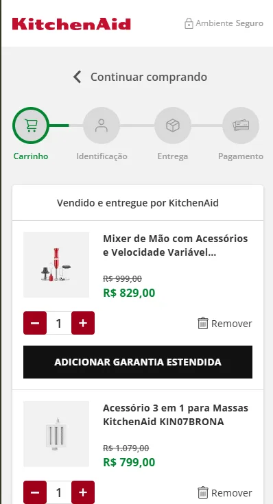 KitchenAid Brazil - Custom Checkout VTEX preview