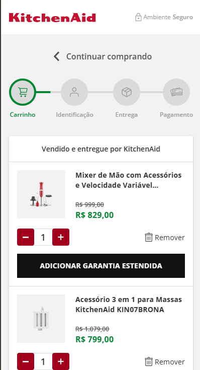 KitchenAid Brazil - Custom Checkout VTEX preview